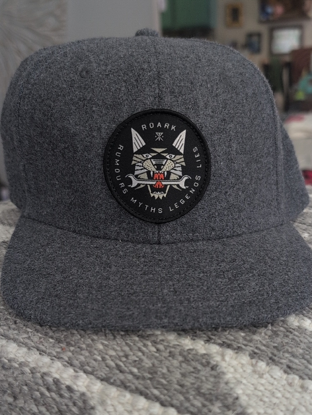 Roark Gray Wool Patch Strap Back Hat